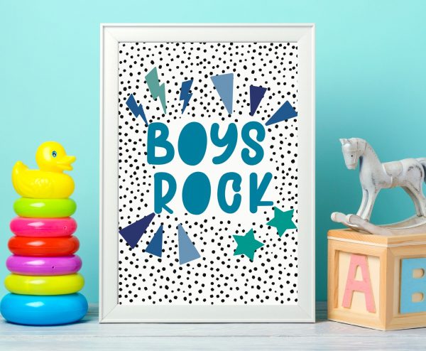 ‘Boys Rock’ Wall Print - Image 2