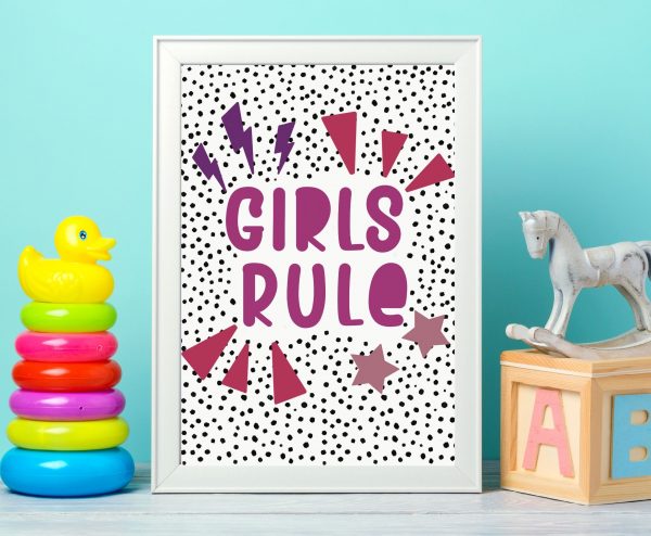 ‘Girls Rule’ Wall Print - Image 4