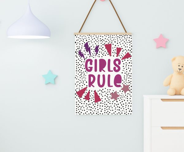 ‘Girls Rule’ Wall Print