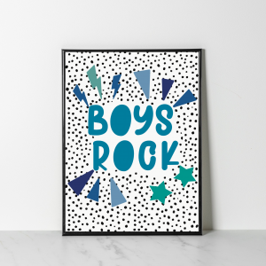 ‘Boys Rock’ Wall Print