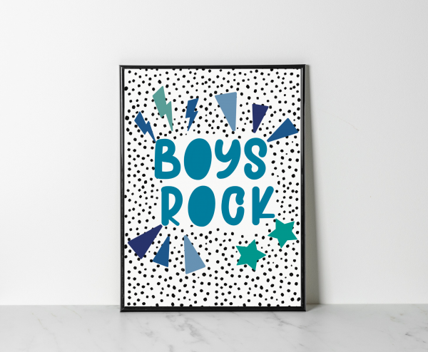 ‘Boys Rock’ Wall Print