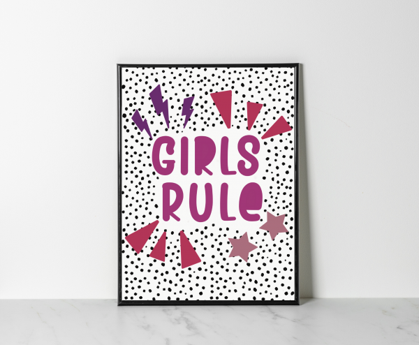 ‘Girls Rule’ Wall Print - Image 2