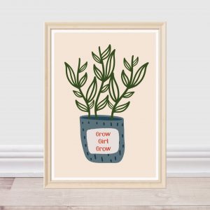 'Motivational House Plant ' Wall Print