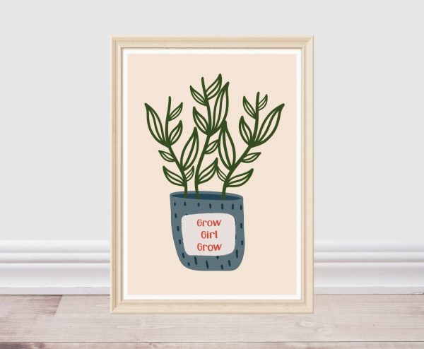 'Motivational House Plant ' Wall Print
