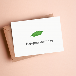 'Hap-pea Birthday' Greetings Card