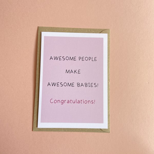 'Awesome people make awesome babies' Greetings Card - Image 4