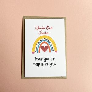 'Worlds Best Teacher' Greetings Card