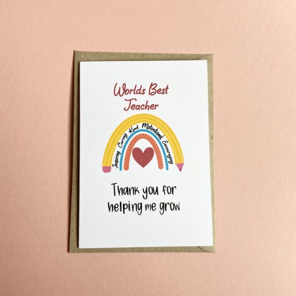 'Worlds Best Teacher' Greetings Card