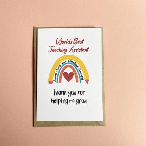 'Worlds Best Teaching Assistant' Greetings Card