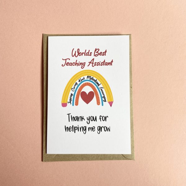 'Worlds Best Teaching Assistant' Greetings Card