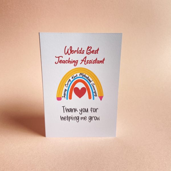 'Worlds Best Teaching Assistant' Greetings Card - Image 2