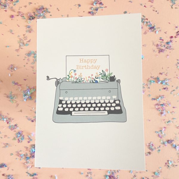 'Typewriter Happy Birthday' Greetings Card - Image 2