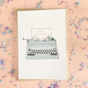 'Typewriter Happy Birthday' Greetings Card