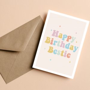 'Happy Birthday Bestie' Greetings Card