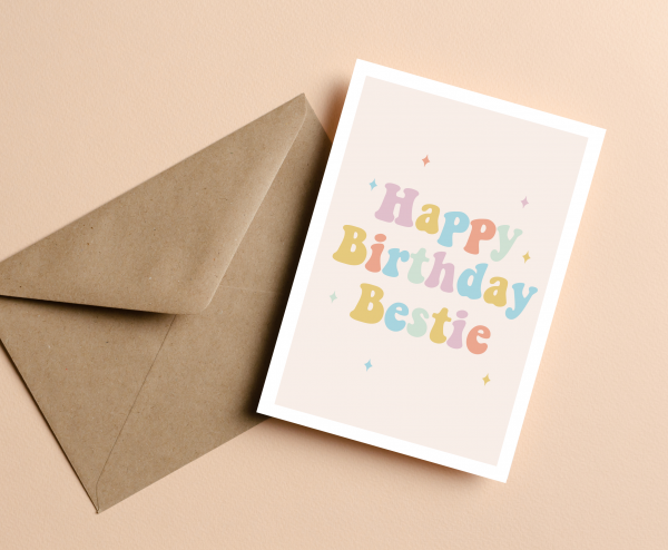 'Happy Birthday Bestie' Greetings Card